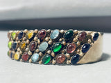 Native American Rare Vintage Navajo So Coloful Sterling Silver Stone Bracelet-Nativo Arts