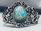 Swirls Galore Vintage Native American Navajo Turquoise Sterling Silver Bracelet Old-Nativo Arts