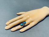 Pretty Vintage Native American Navajo Sleeping Beauty Turquoise Sterling Silver Ring-Nativo Arts