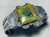 Early Century Vintage Native American Navajo Green Turquoise Sterling Silver Bracelet-Nativo Arts