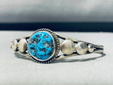 Verdy Jake!! Vintage Native American Navajo Turquoise Sterling Silver Bracelet-Nativo Arts