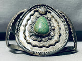 89 Grams Fine Vintage Native American Navajo Oilve Turquoise Sterling Silver Bracelet Cuff Old-Nativo Arts