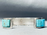 6.5 Inch Wrist Native American Navajo 38 Turquoise Sterling Silver Inlay Bracelet-Nativo Arts
