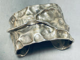 The Coolest Vintage Native American Zuni All Silver Sterling Silver Hand Wrought Bracelet-Nativo Arts