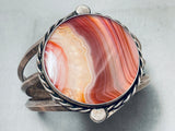 Antelope Canyon!! Vintage Native American Navajo Petrified Wood Sterling Silver Bracelet-Nativo Arts