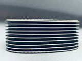 Contemporist Vintage Native American Navajo Sterling All Silver Bracelet Cuff-Nativo Arts