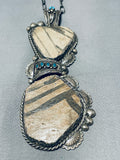 Most Unique Vintage Native American Navajo Turquoise Sterling Silver Necklace-Nativo Arts