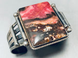 The Most Unique Vintage Native American Navajo Pink Petrfied Wood Sterling Silver Bracelet-Nativo Arts