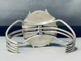 Planet Earth Azurite Vintage Native American Navajo Sterling Silver Bracelet Cuff-Nativo Arts