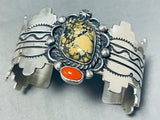 Superior Native American Navajo Yellow Turquoise Sterling Silver Bracelet Rob Yellowhorse-Nativo Arts