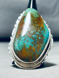 Massive Vintage Native American Navajo Royston Turquoise Sterling Silver Ring-Nativo Arts