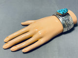 Important Vintage Native American Navajo Turquoise Sterling Silver Bracelet-Nativo Arts