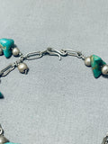 Fabulous Vintage Native American Navajo Royston Turquoise Chunks Sterling Silver Bracelet-Nativo Arts