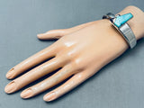 Contemporist Vintage Native American Navajo Turquoise Inlay Sterling Silver Bracelet-Nativo Arts