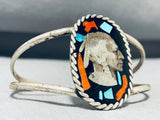 Very Rare Buffalo Coin Sterling Silver Vintage Native American Navajo Turquoise Bracelet-Nativo Arts