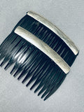 Beautiful Native American Navajo Sterling Silver Set Of Hair Combs-Nativo Arts