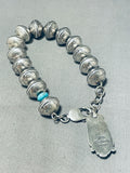 Sensational Native American Navajo Signed Pilot Mountain Turquoise Silver Dimes Bracelet-Nativo Arts