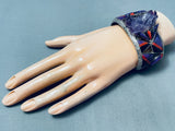 The Best Southwest Amethyst Sterling Silver Coral Inlay Bracelet Cuff-Nativo Arts