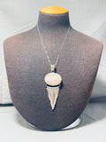 Exquisite Vintage Native American Zuni Mother Of Pearl Sterling Silver Necklace-Nativo Arts