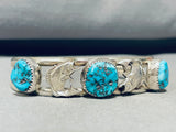 Gone Fishing!! Rare Vintage Native American Navajo Turquoise Sterling Silver Bracelet-Nativo Arts
