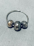 Marvelous Vintage Native American Navajo Sterling Silver Hoop Earrings-Nativo Arts