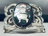 Dancing Ceremonial Vintage Native American Zuni Kachina Sterling Silver Bracelet Cuff-Nativo Arts