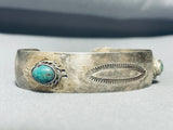 Veyr Old Vintage Native American Navajo Cerrillos Turquoise Sterling Silver Bracelet-Nativo Arts