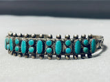 Intriguing Vintage Native American Navajo Green Turquoise Sterling Silver Bracelet-Nativo Arts