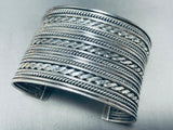 23 Story Tall Vintage Native American Navajo Sterling Silver Bracelet Cuff-Nativo Arts