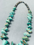 Chunky Dunky Vintage Native American Navajo Royston Turquoise Sterling Silver Necklace