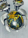 289 Grams Native American Navajo Turquoise Turtle Sterling Silver Squash Blossom Necklaces-Nativo Arts