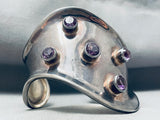 Huge Vintage Southwest Amethyst Sterling Silver Bracelet-Nativo Arts