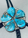 One Of The Coolest Vintage Native American Navajo Turquoise Sterling Silver Bolo Tie This Year!-Nativo Arts