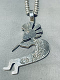 Big Dancing Kokopelli Vintage Native American Navajo Sterling Silver Necklace-Nativo Arts