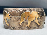 Golden Bear Vintage Native American Navajo Sterling Silver Bracelet Cuff-Nativo Arts