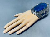 One Of The Biggest Vintage Lapis Sterling Silver Southwest Bracelet-Nativo Arts
