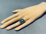 Expressive Vintage Native American Navajo Royston Turquoise Sterling Silver Ring-Nativo Arts