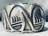 97 Grams Heavy Monster Vintage Native American Navajo Wave Sterling Silver Bracelet - Wow!-Nativo Arts