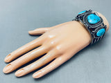 One Of The Best Vintage Native American Navajo Morenci Turquoise Sterling Silver Bracelet-Nativo Arts