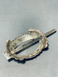 Unique Vintage Native American Navajo Handcarved Sterling Silver Hair Barrette-Nativo Arts
