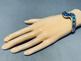 6 Inch Wrist Gorgy Vintage Native American Navajo Opal Sterling Inlay Bracelet-Nativo Arts