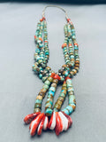 One Of The Finest Ever Vintage Santo Domingo Green Turquoise Shell Necklace-Nativo Arts