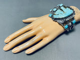 Bob Cleveland Important Vintage Native American Navajo #8 Turquoise Sterling Silver Bracelet-Nativo Arts