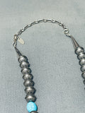 One Of The Finest Native American Navajo Turquoise Sterling Silver Coil Necklace-Nativo Arts