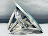 One Of The Biggest Vintage Native American Navajo Spiderweb Turquoise Sterling Silver Bracelet-Nativo Arts