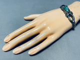Stunning Vintage Native American Navajo Carico Lake Turquoise Sterling Silver Bracelet-Nativo Arts