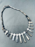 One Of The Most Intricate Ever Vintage Native American Navajo Sterling Silver Lapis Necklace-Nativo Arts