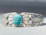 Rare Butterfly Concho Vintage Native American Navajo Morenci Turquoise Sterling Silver Bracelet-Nativo Arts