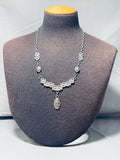 Quality!! Vintage Native American Navajo Mikey Tahe Turquoise Sterling Silver Necklace-Nativo Arts