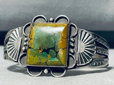 Early Century Vintage Native American Navajo Green Turquoise Sterling Silver Bracelet-Nativo Arts